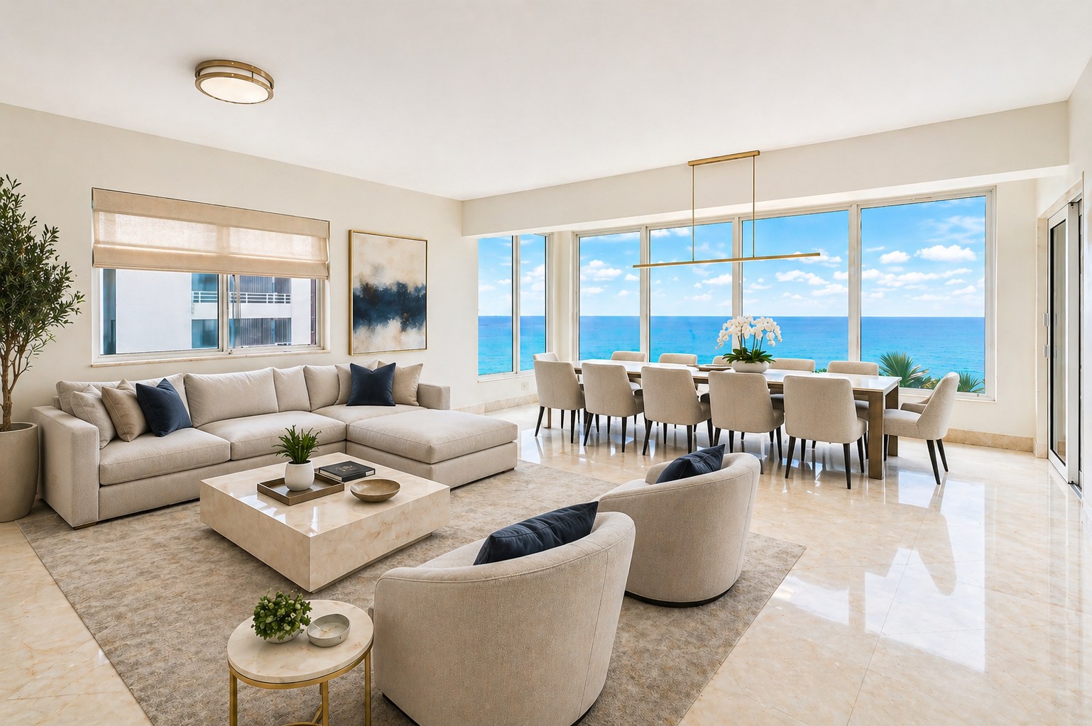 Living & dining · virtually staged